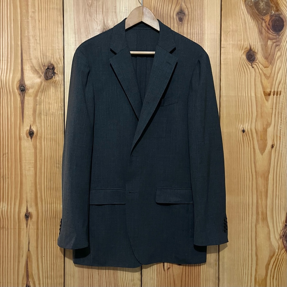SuitSupply Havana Unlined Blazer 44L Grey Wool – Italian Cerruti Fabric